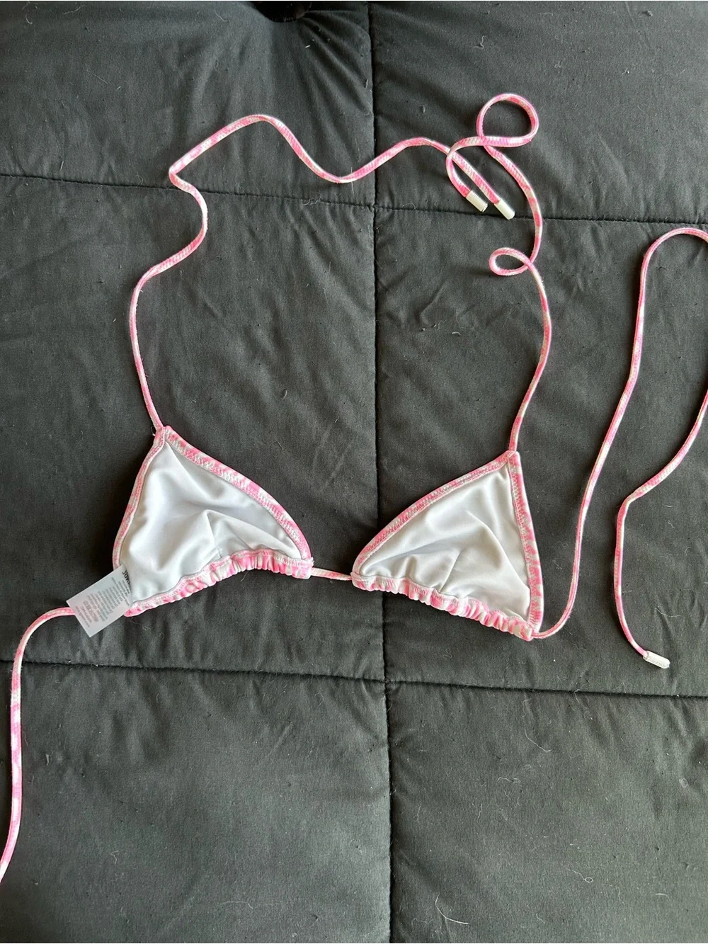 triangl swimwear Pink Leopard Print Triangle Bikini Top and Bottoms